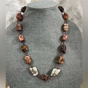 WIRE WRAPPED HEALING GEMSTONE USING 24 GAGE BRONZE WIRE. ADJUSTABLE CHAI…